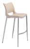 Modern Ace Black Faux Leather Bar Stool with Brushed Stainless Steel Frame