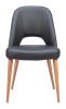 Leith Modern Dining Chair – Vinyl Seat & Wood Legs