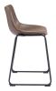 Smart Modern Black Upholstered Counter Stool – Sculpted Polyurethane Seat & Metal Base