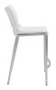 Modern Ace Black Faux Leather Counter Stool with Brushed Stainless Steel Frame
