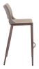 Modern Ace Black Faux Leather Bar Stool with Brushed Stainless Steel Frame
