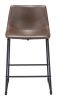 Smart Modern Black Upholstered Counter Stool – Sculpted Polyurethane Seat & Metal Base