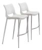 Modern Ace Black Faux Leather Bar Stool with Brushed Stainless Steel Frame