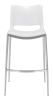 Modern Ace Black Faux Leather Bar Stool with Brushed Stainless Steel Frame