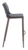 Modern Ace Black Faux Leather Bar Stool with Brushed Stainless Steel Frame