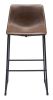Smart Modern Black Upholstered Bar Stool – Sculpted Polyurethane Seat & Metal Base