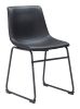 Smart Modern Black Upholstered Dining Chair – Sculpted Polyurethane Seat & Metal Base
