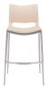 Modern Ace Black Faux Leather Bar Stool with Brushed Stainless Steel Frame