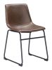 Smart Modern Black Upholstered Dining Chair – Sculpted Polyurethane Seat & Metal Base
