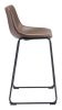 Smart Modern Black Upholstered Bar Stool – Sculpted Polyurethane Seat & Metal Base
