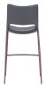 Modern Ace Black Faux Leather Bar Stool with Brushed Stainless Steel Frame