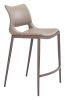 Modern Ace Black Faux Leather Counter Stool with Brushed Stainless Steel Frame