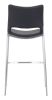 Modern Ace Black Faux Leather Bar Stool with Brushed Stainless Steel Frame