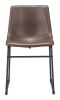 Smart Modern Black Upholstered Dining Chair – Sculpted Polyurethane Seat & Metal Base