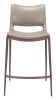Modern Ace Black Faux Leather Counter Stool with Brushed Stainless Steel Frame