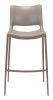 Modern Ace Black Faux Leather Bar Stool with Brushed Stainless Steel Frame