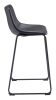 Smart Modern Black Upholstered Bar Stool – Sculpted Polyurethane Seat & Metal Base