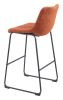 Smart Modern Black Upholstered Bar Stool – Sculpted Polyurethane Seat & Metal Base