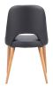 Leith Modern Dining Chair – Vinyl Seat & Wood Legs