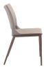 Modern Ace Black Faux Leather Armless Dining Chair with Steel Frame