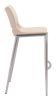 Modern Ace Black Faux Leather Bar Stool with Brushed Stainless Steel Frame