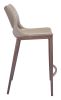 Modern Ace Black Faux Leather Counter Stool with Brushed Stainless Steel Frame
