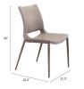 Modern Ace Black Faux Leather Armless Dining Chair with Steel Frame