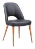 Leith Modern Dining Chair – Vinyl Seat & Wood Legs