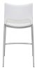Modern Ace Black Faux Leather Counter Stool with Brushed Stainless Steel Frame