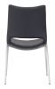 Modern Ace Black Faux Leather Armless Dining Chair with Steel Frame