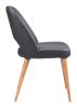 Leith Modern Dining Chair – Vinyl Seat & Wood Legs