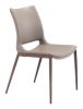 Modern Ace Black Faux Leather Armless Dining Chair with Steel Frame