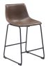 Smart Modern Black Upholstered Counter Stool – Sculpted Polyurethane Seat & Metal Base
