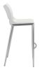 Modern Ace Black Faux Leather Bar Stool with Brushed Stainless Steel Frame