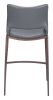 Modern Ace Black Faux Leather Counter Stool with Brushed Stainless Steel Frame
