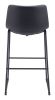 Smart Modern Black Upholstered Bar Stool – Sculpted Polyurethane Seat & Metal Base