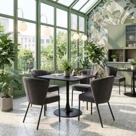 Elegant Aimee Mid-Century Modern Dining Chair – Wrapped Seat & Back, Stackable (Option: Gray)