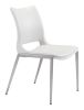 Modern Ace Black Faux Leather Armless Dining Chair with Steel Frame