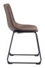 Smart Modern Black Upholstered Dining Chair – Sculpted Polyurethane Seat & Metal Base