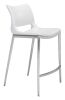 Modern Ace Black Faux Leather Counter Stool with Brushed Stainless Steel Frame