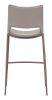 Modern Ace Black Faux Leather Bar Stool with Brushed Stainless Steel Frame