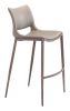 Modern Ace Black Faux Leather Bar Stool with Brushed Stainless Steel Frame